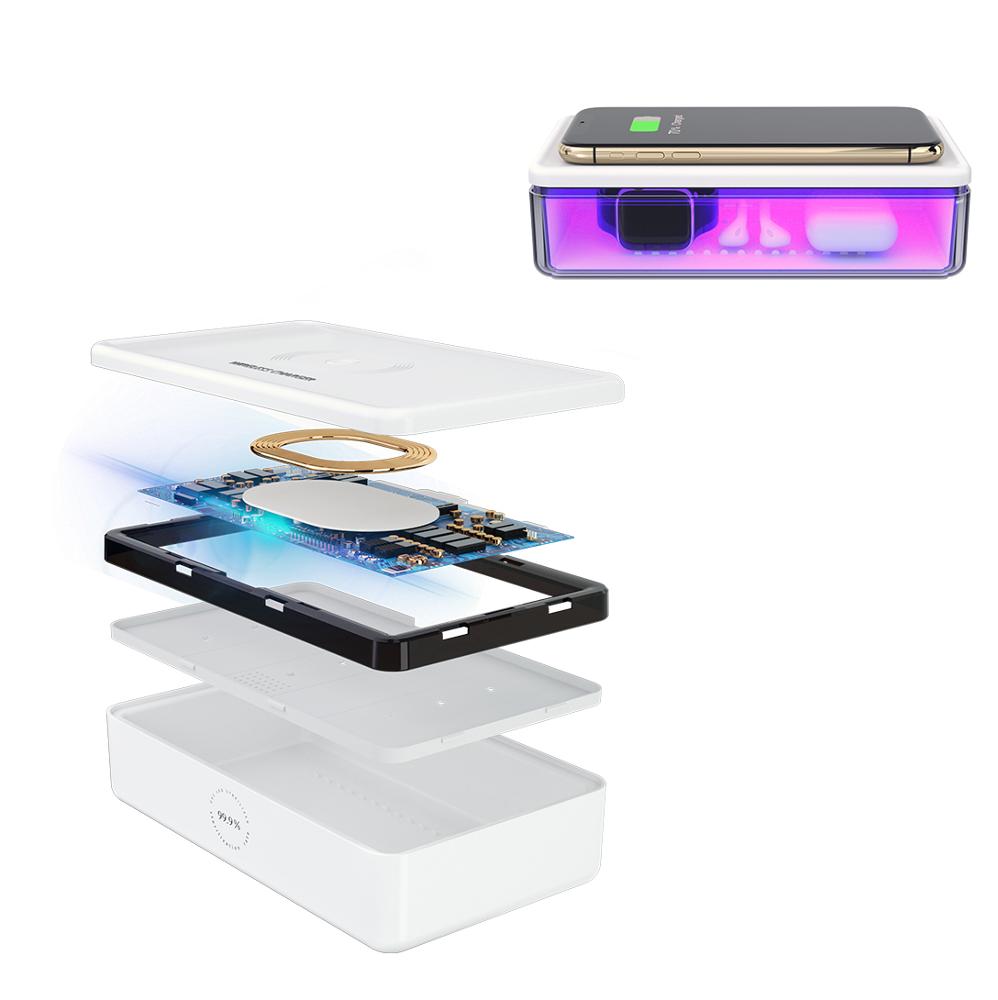 Portable Led Uv Ozone Light Smartphone Sterilizer Box With Wireless Charging Uv sterilizer wireless charger